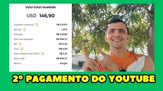 QUANTO GANHEI NO SEGUNDO PAGAMENTO DO YOUTUBE [upl. by Eph263]