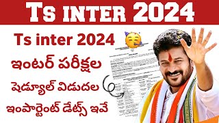 ts inter exam time table 2024  ts intermediate exam time table 2024  ts inter 2024 exam date [upl. by Prissy]