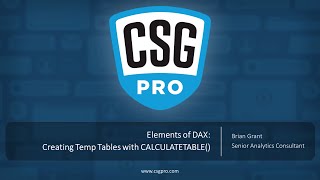 Elements of DAX 0616 Creating Temp Tables with CALCULATETABLE [upl. by Hugh946]