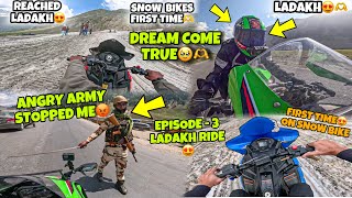 First Vlog😍 on Snow Bike  Army Stopped me on Ladakh Ride😡 Episode 3 Preparation for Ladakh Ride [upl. by Enimisaj]