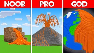 Minecraft Battle VOLCANO BASE BUILD CHALLENGE  NOOB vs PRO vs HACKER vs GOD in Minecraft [upl. by Caitlin193]