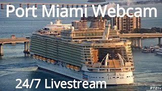 LIVE  Port Miami Webcam with VHF Marine Radio Feed from PTZtv [upl. by Chilson]