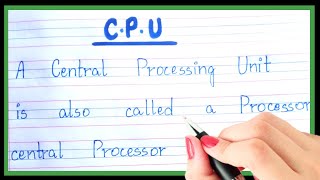 What is cpu  Definition of cpu  Full form of CPU [upl. by Sueddaht]