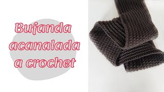 Bufanda acanalada a crochet unisex fácil para principiantes  Trenda Lerenda [upl. by Adarbil]