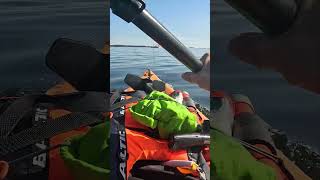 Crossing waterway  Advanced Elements Airfusion EVO sea kayaking east of Gävle [upl. by Yrehc]