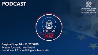 S5E04  Misura Pacchetto Investimenti scopriamo il Bando di Regione Lombardia [upl. by Hahseram385]