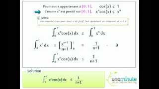 Encadrer une Intégrale dune fonction cosinus [upl. by Eilitan]
