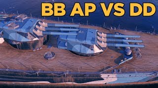 Battleship AP Adjustment VS Destroyers  World of Warships [upl. by Tillie]