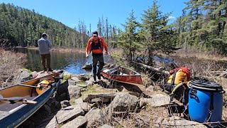 Spring Algonquin Camping Trip  Paddling and Portaging Into the Interior [upl. by Assilana]