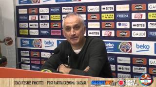 Cesare Pancotto sala stampa post partita CremonaSassari Coppa Italia 2016 [upl. by Enad445]