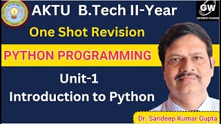 UNIT1 I ONE SHOT I Introduction to Python I PYTHON PROGRAMMING I Gateway Classes I AKTU [upl. by Yetnruoc]