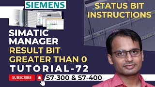 Siemens PLC Training 72  Result Bit Greater Than 0 In Siemens PLC  Status Bit Instructions in PLC [upl. by Danila]