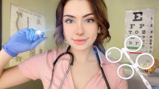 ASMR Infirmière Check Up au LIT Nurse Roleplay Examen Oreille Yeux nerf cranien Bilan Médical [upl. by Yeldah]