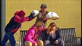 Throwing Snowballs at People Prank [upl. by Acisseg]