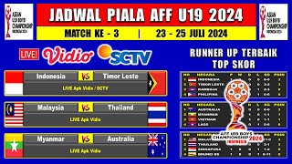 Jadwal Piala AFF U19 2024 Pekan Ke 3  Indonesia vs Timor Leste  Malaysia vs Thailand [upl. by Annora]