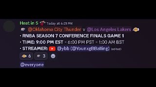 RNBA S7 GAME  OKC VS LAKERS  JOIN UP🔴 [upl. by Ahsoet]