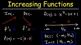 Increasing and Decreasing Functions  Calculus [upl. by Maude]