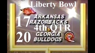 🏈1987 Liberty Bowl GeorgiaBulldogsOfficial 20 Arkansas HawgSports 17  4th qtr FULL🏈 4909 [upl. by Ayr]