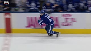 Mitch Marner picks up new stick before setting up Tavares second goal [upl. by Ayoral447]