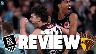 WHAT A COMEBACK WIN  PORT ADELAIDE VS HAWTHORN  AFL REVIEW ROUND 10 2024 [upl. by Hsizan]