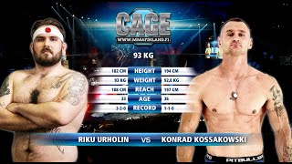 CAGE 63 Urholin vs Kossakowski Complete MMA Fight [upl. by Markson924]