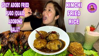 SPICY FRIED ADOBONG PUGOQUAILADOBONG BALOT DUCK EMBRYOKIMCHI RICECOLLAB with TheFoodieBee [upl. by Hatty]