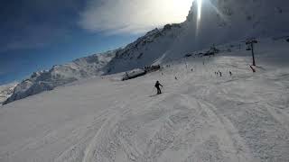 TIGNES  Grattalu a terrific Blue run nice and wide to help your improve your skiing skills [upl. by Rima]