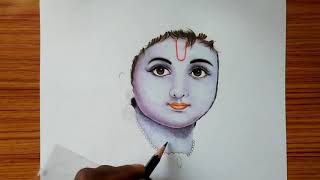 Krishna drawing Easy Krishna drawingKrishna drawing with Oil Pastel  Oil pasteldrawing [upl. by Hgielek54]