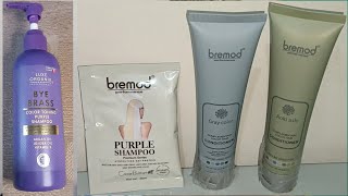 Bremod Purple Shampoo  Bremod Conditioner Gray amp Aoki Ash  Luxe Organix Bye Brass Purple Shampoo [upl. by Warfield]