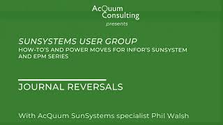 Journal Reversals in SunSystems [upl. by Acceber]