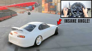 Drifting Toyota Supra at Airfield in Car X Drift Racing Steering Wheel  Shifter Gameplay [upl. by Oicatsana]