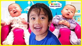 Reacting to Twin Babies Emma and Kate first year with Ryans Family Review [upl. by Adnerol]