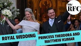 ROYAL WEDDING Princess THEODORA of GREECE married Matthew Kumar [upl. by Akemad]