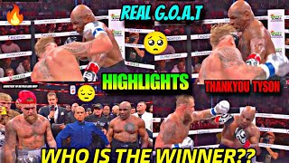 Mike Tyson vs Jake Paul Today Full Highlights‼️Who is the Winner 😔Miketyson He Proved Real GOAT [upl. by Rube472]