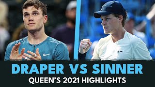 Jack Drapers First ATP Win vs Jannik Sinner  Queens 2021 Highlights [upl. by Terrell]