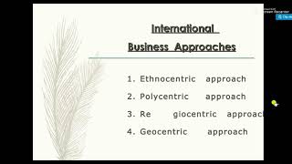 Approaches of International Business  Suprabhath Institute For Management [upl. by Aihsetal438]