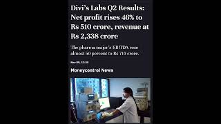 Divis Lab Q2 Result Net Profit rises to 46 [upl. by December]