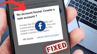 no account found create a new account facebook  how to fix facebook no account found problem 2024 [upl. by Satsok943]