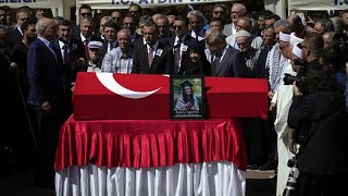 Funeral held for TurkishAmerican activist shot by Israeli soldier [upl. by Ellebana479]