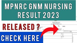 MPNRC GNM Nursing Result 2023  How To Check MPNRC GNM Nursing Result 2023 [upl. by Paymar]