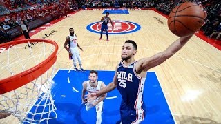 Ben Simmons 1st Triple Double 21 Pts 12 Rebs 10 Asts 76ers vs Pistons 201718 Season [upl. by Merralee735]