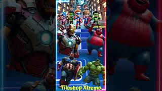 Team Avengers Part 9 Ironman 🆚 Spiderman 🆚 Captain America 🆚 Hulk Monster coffindance tileshop [upl. by Manley194]