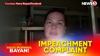 Impeachment complaint vs VP Duterte plantsado na  GoodMorningBayan [upl. by Sabra]