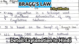 BRAGGS LAW  XRay Diffraction  XRay Spectroscopy [upl. by Coplin]