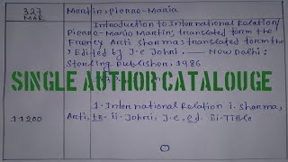 LibraryScience Catalouge Practical BLIS catalouge Practical BLIS Single Author Catalouge [upl. by Ellynn]