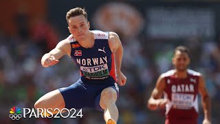 World record holder Karsten Warholm cruises to semifinals in 400m hurdles  NBC Sports [upl. by Samara]