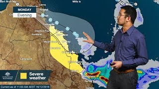 Severe Weather Update Extropical cyclone Owen in QLD amp heavy rain in SE Australia 16 Dec 2018 [upl. by Goto]