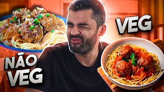 ALMÔNDEGA COM SPAGETTI DE CARNE VS DE PLANTA CARNÍVORO VS VEGETARIANO [upl. by Hudson117]