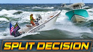 BLUE TOP LEGEND NAVIGATES THE ROUGH WATERS OF BOCA INLET  HAULOVER INLET  WAVY BOATS [upl. by Allevon594]