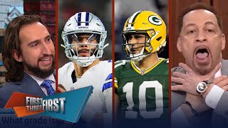 Cowboys have F game Packers win Love 3 TDs Dak amp McCarthy on hot seat  NFL  FIRST THINGS FIRST [upl. by Evanthe867]